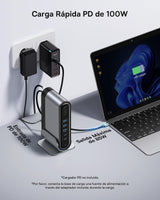 Baseus Docking Station USB C 3 Monitores 4K@60Hz [17 en 1] Adaptador Hub USB con 2 HDMI, DisplayPort, 3 USB-A3.0 5Gbps, 2 USB-C3.0, PD 100W, Gigabit Ethernet para HP/Lenovo/Dell/Macbook/Surface Laptop