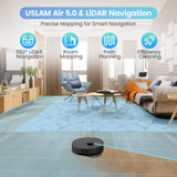 AIRROBO T20 Robot Aspirador y fregasuelos con Base autovaciado, Navegación láser, Succión 2700Pa, WiFi/Alexa/Google/App, Robot Aspirador mapeo, Sacchetto per Polvere da 3,3L, para Mascotas