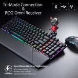 ASUS ROG Strix Scope II 96 - Teclado Gaming inalámbrico (Accesos rápidos, Control multifunción, interruptores ROG NX Intercambiable, Teclas doubleshot, 3 ángulos de inclinación), QWERTY español