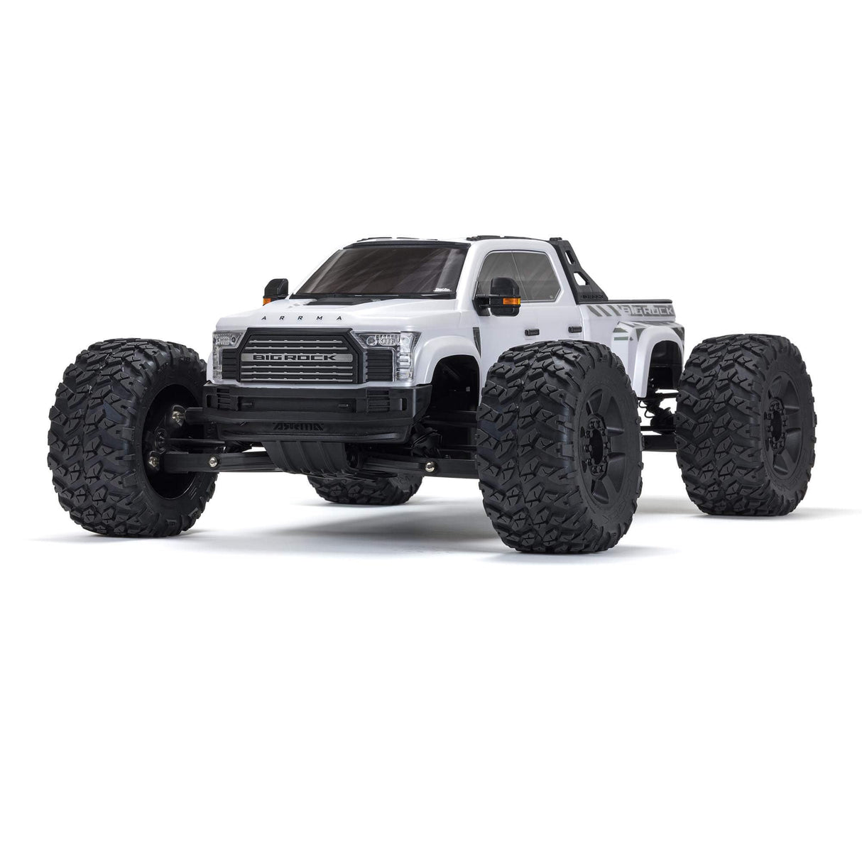 ARRMA Big Rock 6S ARA7612T3 - Coche teledirigido (1/7, Monster Truck 4x4, Motor sin escobillas de más de 100 km/h, Incluye Accesorios), Color Blanco