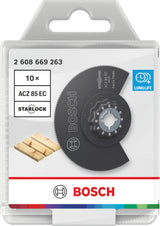 Bosch 10x Hoja segmentada ACZ 85 EC (para Madera blanda, Ø 85 mm, Professional Accesorios Multiherramienta)