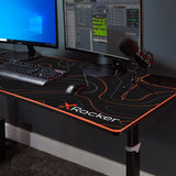 X Rocker Cougar XL Escritorio y estación de Trabajo para Juegos de Altura Ajustable, Mesa de computadora de Metal Resistente con Alfombrilla de ratón Grande, portavasos y Bandeja para Cables – Negro