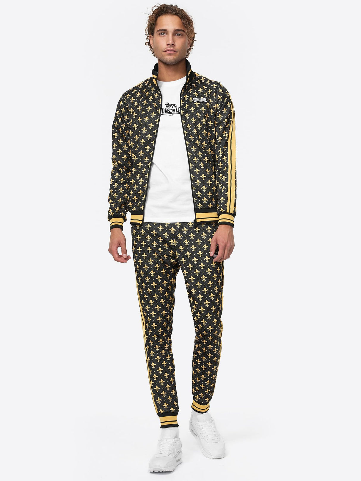 Lonsdale Boswall Chándal, Negro/Amarillo/Blanco, S Hombres