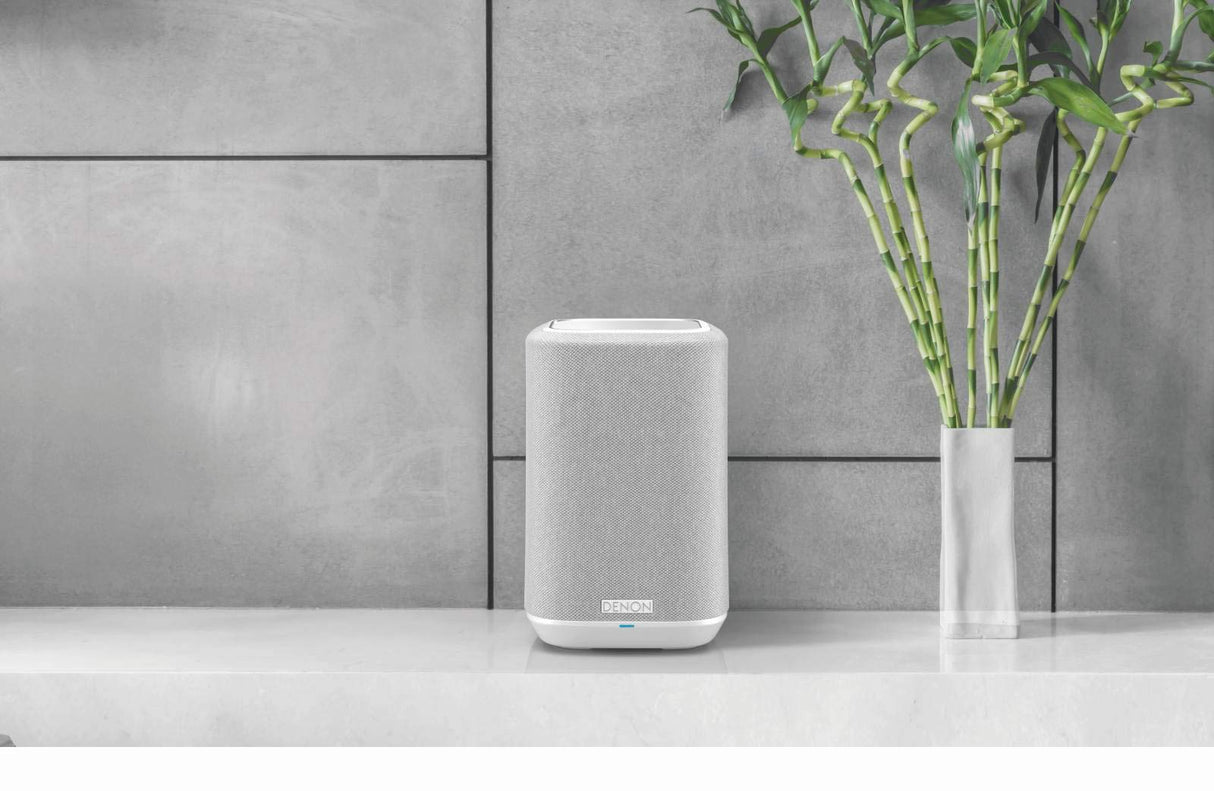 DENON Home 150, Altavoz multiroom con Sistema HEOS Integrado y Control por Voz, Amazon Alexa, Google Assistant, Apple Siri, Color Blanco
