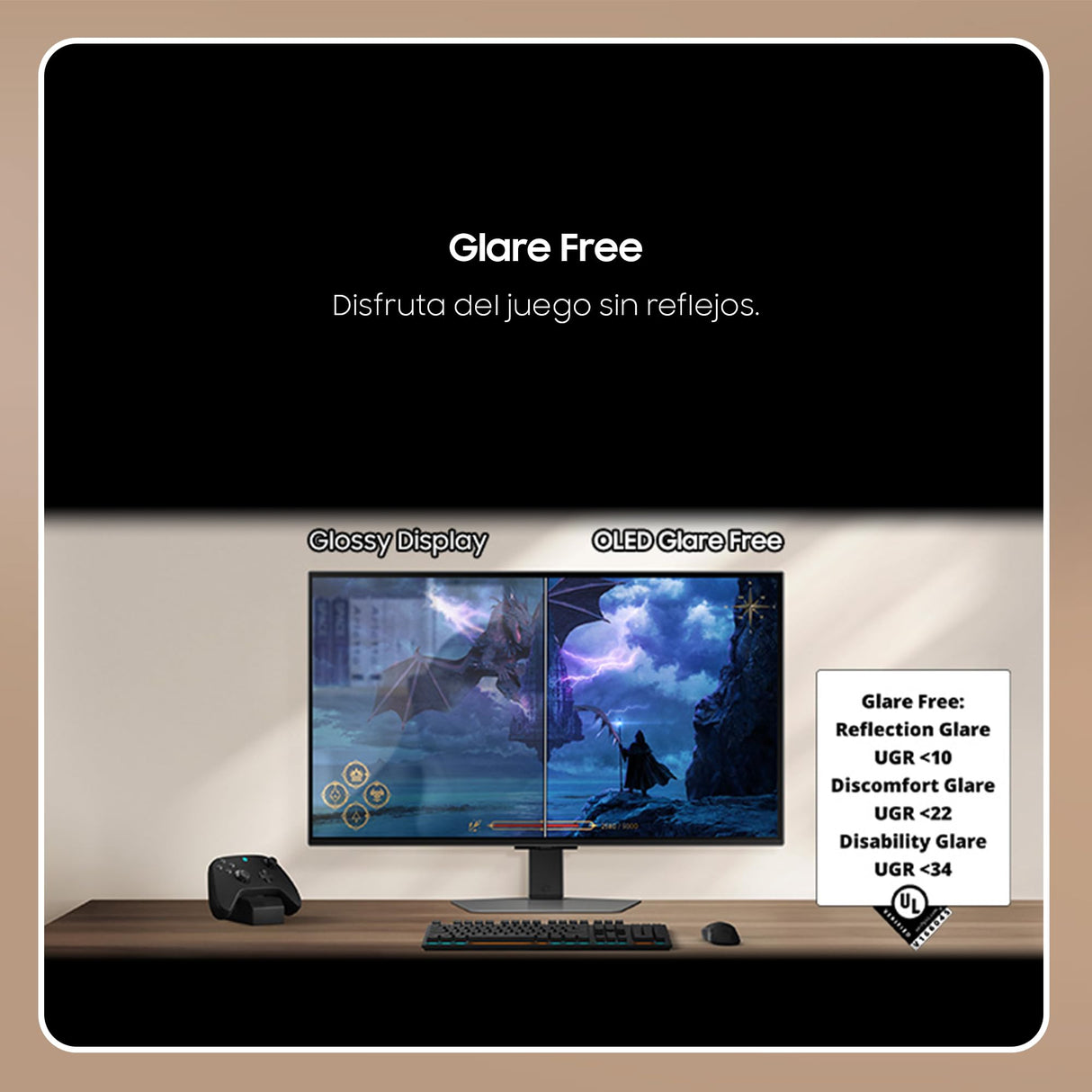 SAMSUNG LS27FG604SUXEN - Monitor Gaming 27'' QD-OLED En QHD, 2560x1440, 16:9, 1,000,000:1, 500Hz, 0.03MS (GTG), VESA DisplayHDR True Black 500, Negro
