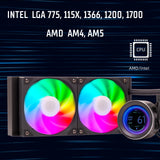 Itek Refrigeración líquida ARCTIC SPHERE LCD 240 – 240 mm – Socket universal – Ventiladores PWM – Pantalla LCD 2.8" con software