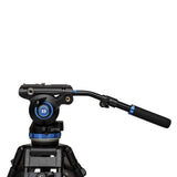 Benro S8 Pro Cabezal de Video líquido de Base Plana, 8 kg máx. de contrapeso de 8 Pasos (0-7), 3/8"-16 Soportes de Accesorios, 3/8"-16 Montaje de Cabeza, con Brazo Plano (S8PRO)