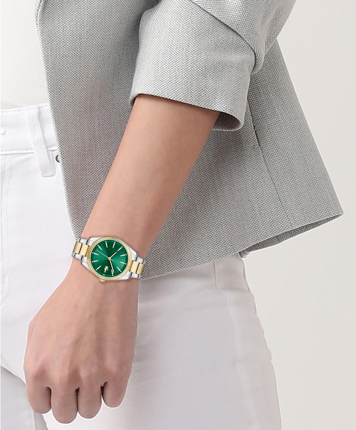 Lacoste Reloj con Movimiento de Cuarzo de Tres Manecillas para Mujer Colección Capucine con Correa de Acero Inoxidable Bicolor - 2001415
