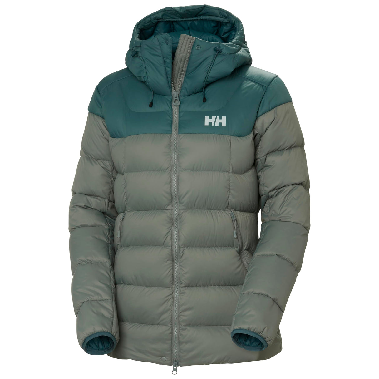Helly Hansen W Verglas Glacier Down Jacket Abrigo, 485 Grey Cactus/Dark Creek, XS para Mujer