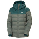 Helly Hansen W Verglas Glacier Down Jacket Abrigo, 485 Grey Cactus/Dark Creek, XS para Mujer