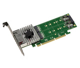 KALEA-INFORMATIQUE Tarjeta controladora PCIe 3.0 16x de Doble Cara para 4 SSD M.2 NVMe M Key (M2 NGFF) con ventilación Forzada. CHIPSET ASM2824.