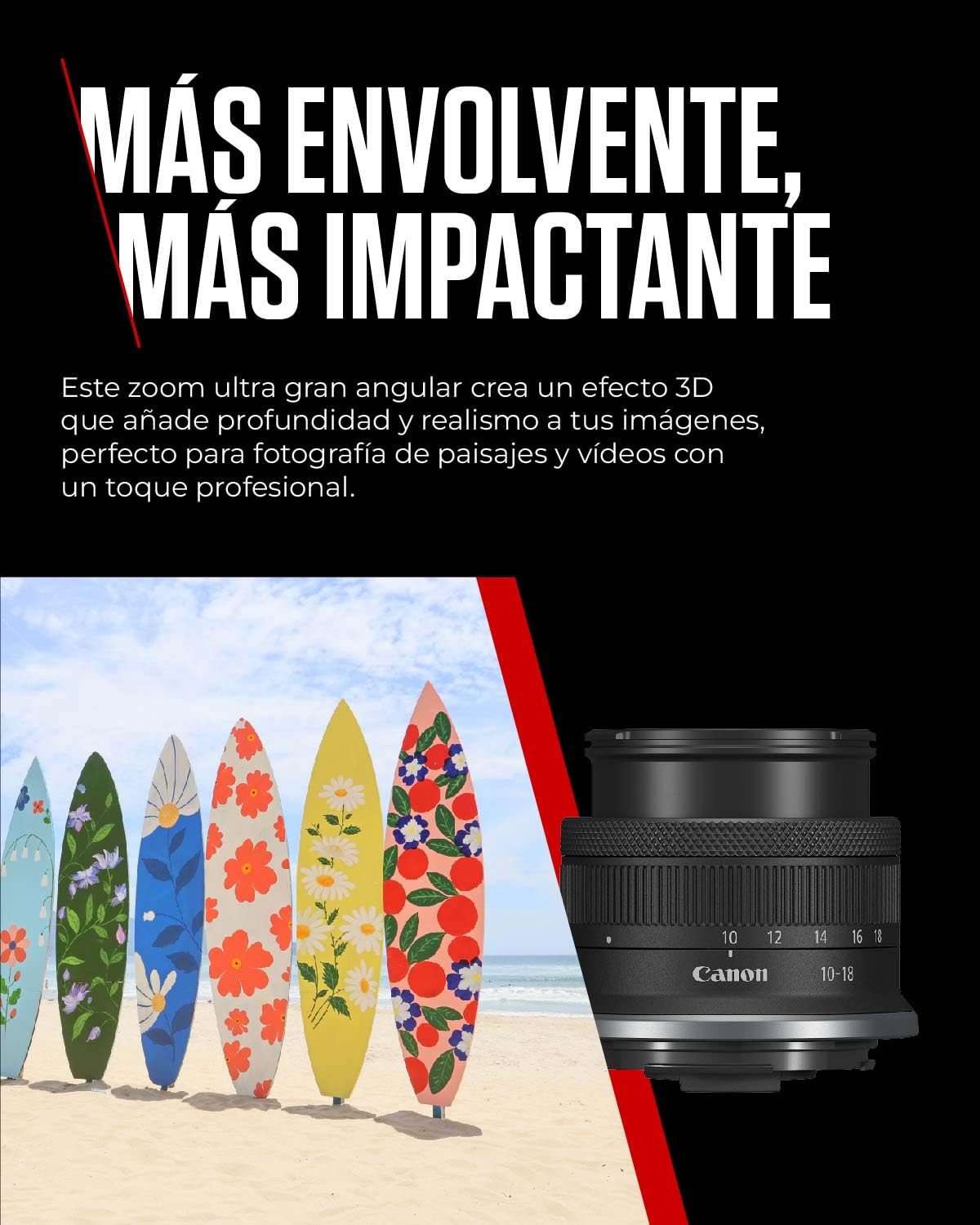 Canon Objetivo RF-S 10-18mm F4.5-6.3 IS STM - Zoom Ultra Gran Angular, Estabilizador Óptico 4 Pasos, Viajes y Arquitectura | Compatible Sistema EOS R