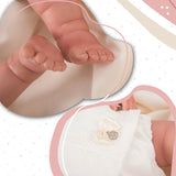 ARIAS - Muñeca Reborn Naroa de 45 cm con Manta y Muñequito, Bebé Realista con Ropita, Chupete y Chupetero, Extremidades de Vinyl y Cuerpo Blando, Juguete para Niños y Niñas +3 años (ARI98088)