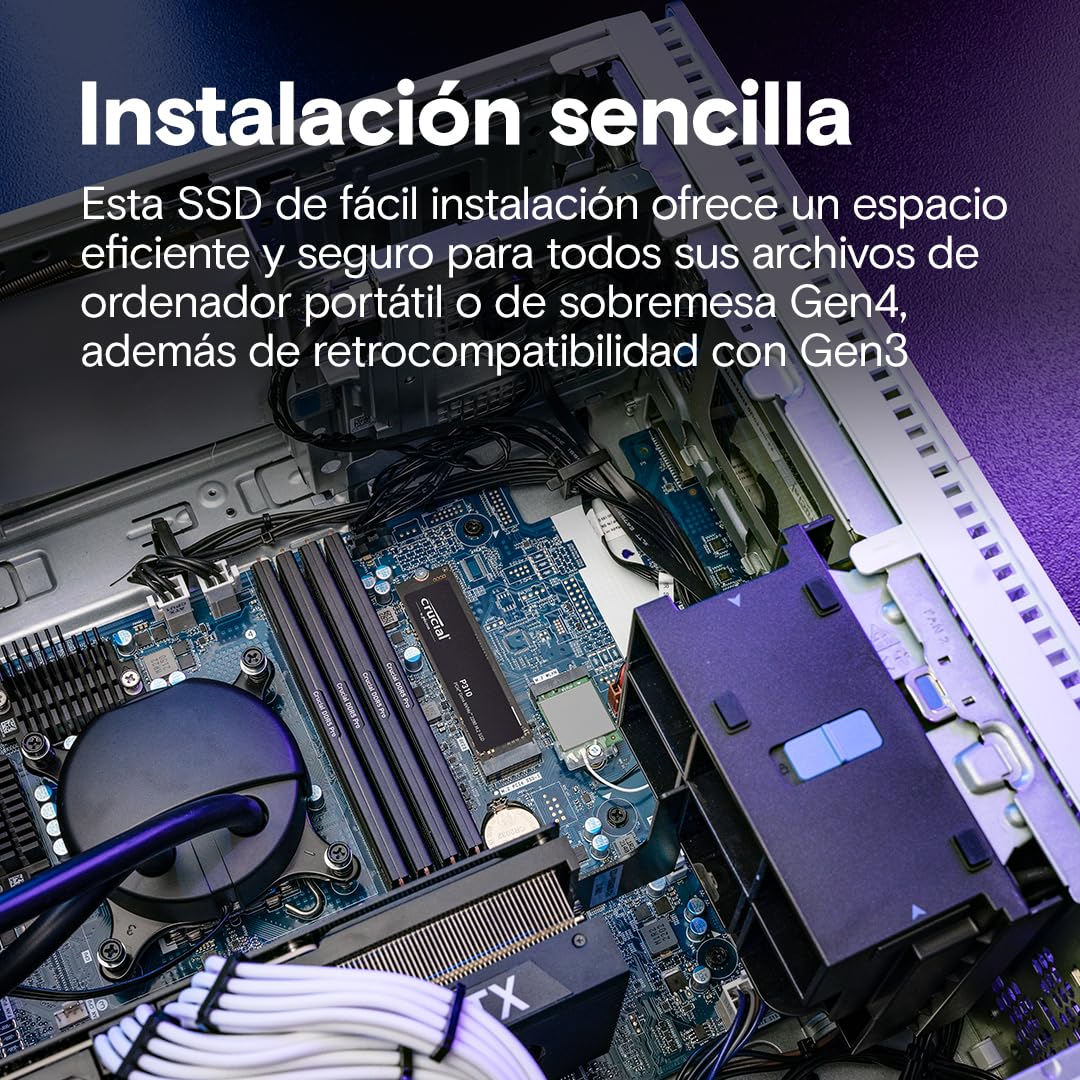 Crucial P310 SSD 2TB PCIe Gen4 NVMe M.2 2280 SSD Interno Gaming, Disco Duro SSD, hasta 7.100 MB/s, Compatible con Ordenador Portátil y de Sobremesa - CT2000P310SSD801 (Edición Acronis)