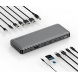 Kensington K34110EU - Adaptador SD5760T Multipuerto Thunderbolt 4, Doble Monitor 8K/4K, Lector de Tarjetas Micro SD, 96W, 2X HDMI, Ethernet, USB-C 3.2 y 4X USB-A