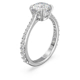 Swarovski Anillo Stilla, Conjunto (2), Talla redonda, Blanco, Baño de rodio