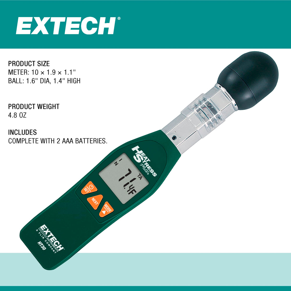 Extech HT30 Medidor de WBGT de estrés térmico