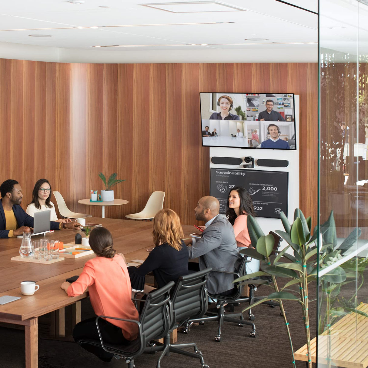 Logitech Rally sistema de video conferencia Group video conferencing system 10 personas(s) Ethernet - Sistema de videoconferencia (4K Ultra HD, 15x, 720p,1080p,1440p, 60 pps, 4,5 m, -27 dB)