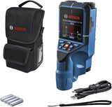 Bosch Professional Detector D-tect 200 C (detección de cables con y sin tensión, tuberías de metal y plástico, pernos de madera y cavidades, cable USB-C™, 4 pilas AA, bolsa protectora)