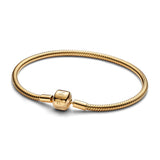 Pandora Barrel Clasp Snake Chain Bracelet 563390C00, 17 cm, Oro amarillo, Sin gemas