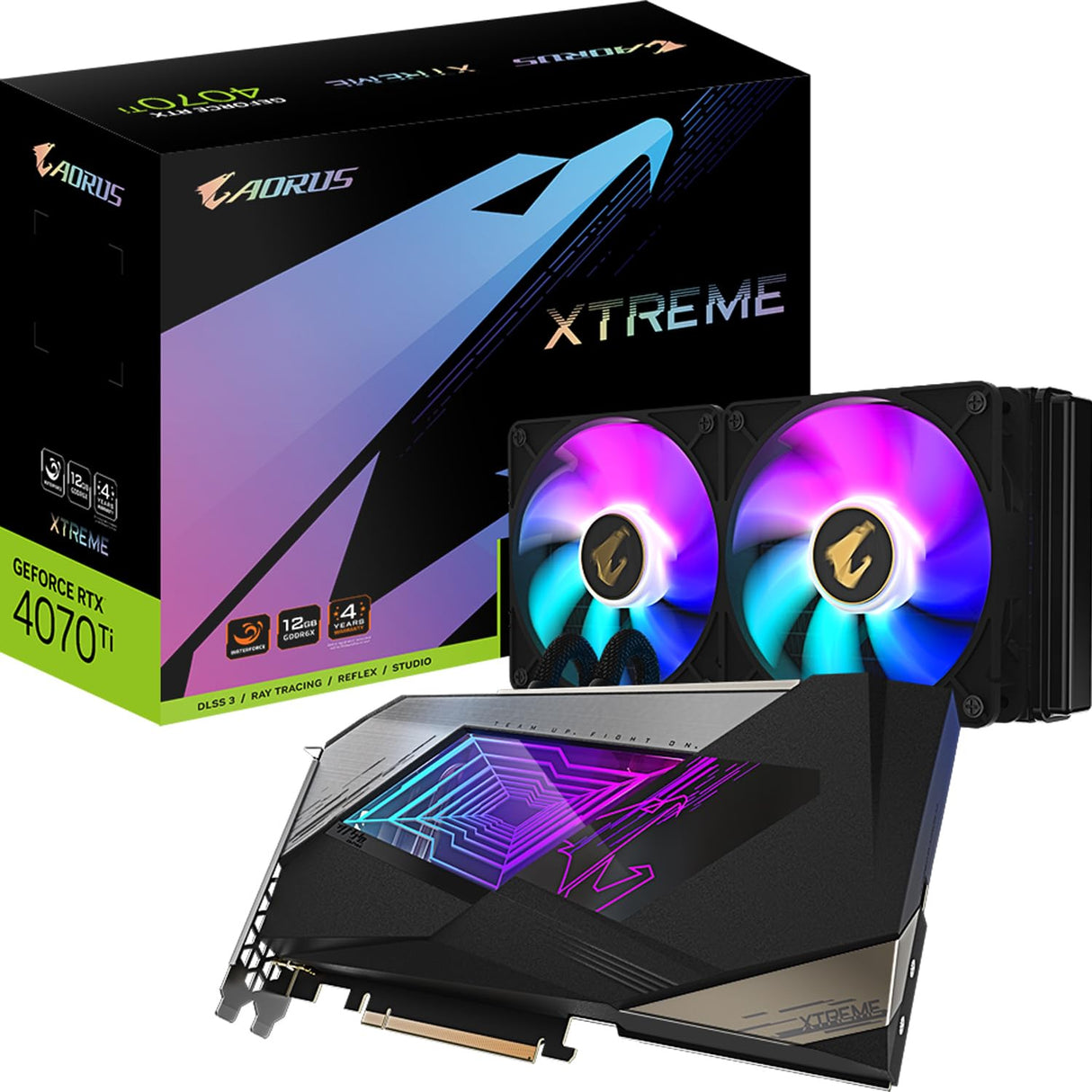 Gigabyte NVIDIA GeForce RTX 4070 Ti XTREME WATERFORCE Targeta gráfica - 12GB GDDR6X, 192-bit, PCI-E 4.0, 2700MHz Core Clock, 3x DP 1.4, 1x HDMI 2.1a, NVIDIA DLSS 3 - GV-N407TAORUSX W-12GD