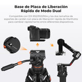 K&F CONCEPT 75"/ 191cm Trípode Video VA3+BV60, Trípode de Aleación de Aluminio Resistente con 360° Cabezal de Fluido, Compatible con Canon Nikon Sony y Otras, Carga hasta 22lb/10kg