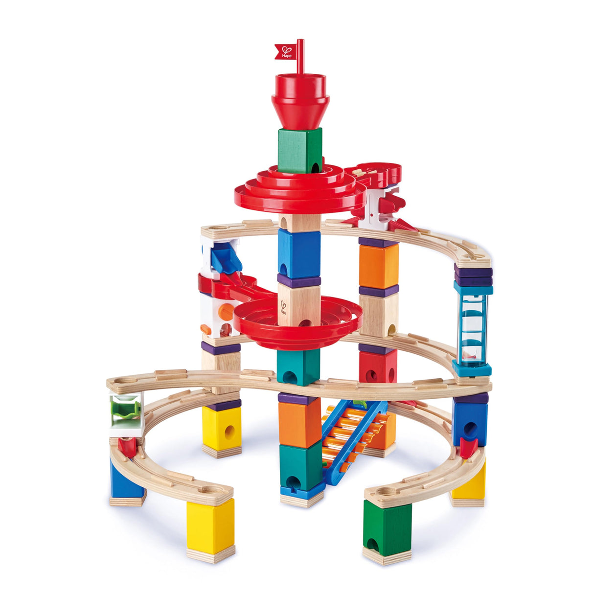 Súper Espiral de Hape | Paquete de Expansión para Circuito de Canicas Quadrilla con Pista de Xilófono, Giros y Espirales para Niños y Niñas a Partir de 4 años