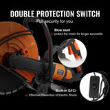 VEVOR Sierra Eléctrica para Hormigón 406mm 2800W Sierra Circular de Alta Potencia Profundidad de Corte de 152mm Sierra de Disco Húmeda/Seca con Tubería de Agua Bomba de Agua Hoja para Piedra Ladrillo