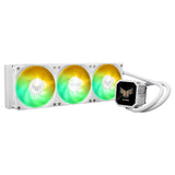 ASUS TUF Gaming LC III 360 ARGB LCD WHT, dispositivo de refrigeración líquida todo en uno, tres ventiladores ARGB preinstalados, pantalla IPS LCD de 2,8, tubos de 400 mm, blanco