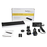 StarTech.com Docking Station USB 3.0 2x DisplayPort y HDMI 4K para 3 Monitores - Hub 5x USB-A (1x Fast Charge) - Audio de 3.5mm - Red GbE - Replicador de Puertos USB-A - Mac y Windows (USB3DOCKH2DP)