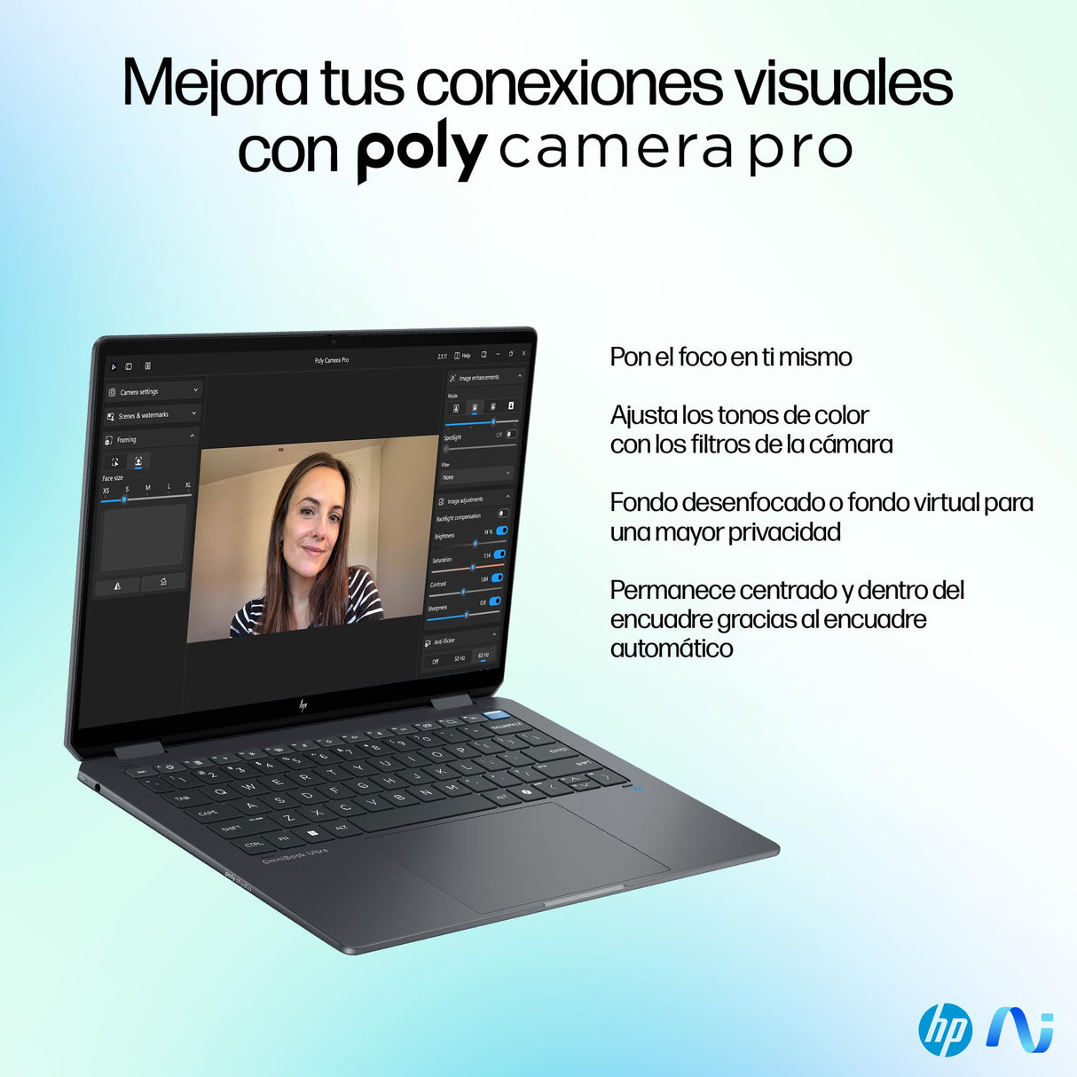 HP OmniBook Ultra Flip 14-fh0002ns - Ordenador Portátil Convertible de 14" OLED 2.8K 120Hz (Intel Ultra 7-258V, 32GB RAM, 1 TB, Intel ARC, Windows 11) Negro - Teclado QWERTY Español