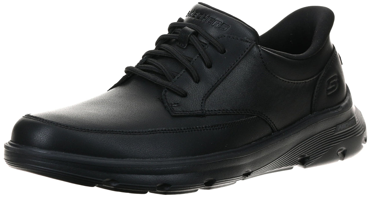 Skechers Arch Fit Garza Rowan, Zapatillas Hombre, Black Leather/Synthetic, 43 EU