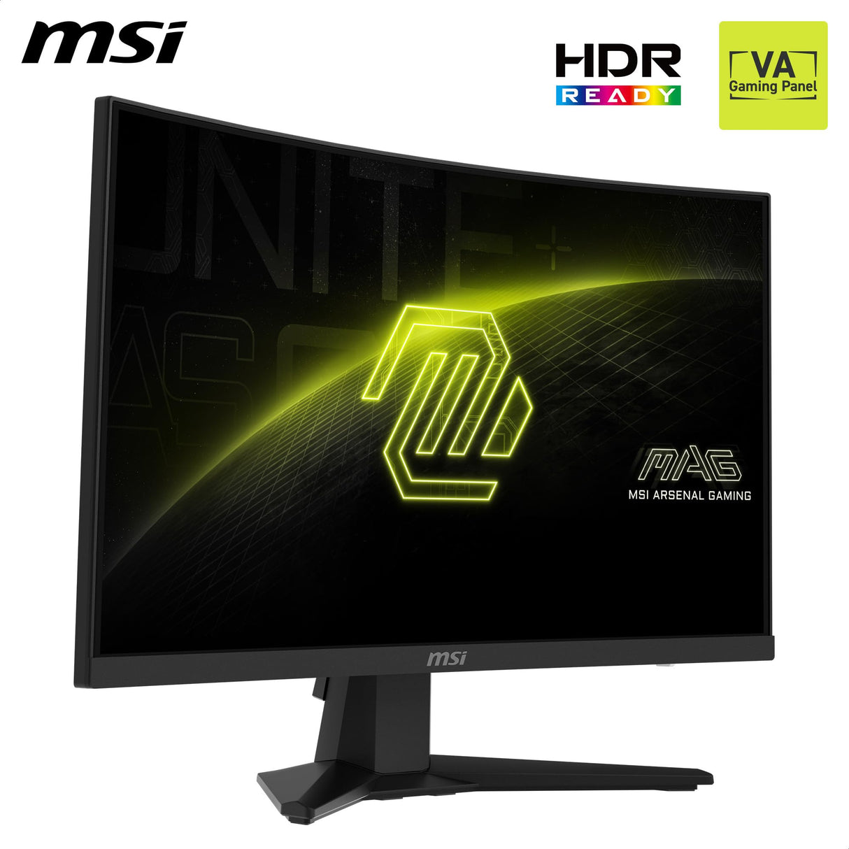 MSI mag 244C - Pantalla para Juegos Curvada (24 Pulgadas, Full VA, 1500R, 1920 x 1080, 1 ms, Adaptive Sync, DP 1.2a, HDMI 2.0b CEC