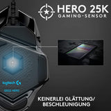 Logitech G 502 Hero - Ratón para Videojuegos de Alto Rendimiento, Sensor óptico Hero 25600 dpi + Teclado Logitech G213 Prodigy para Gaming, diseño alemán QWERTZ, Color Negro