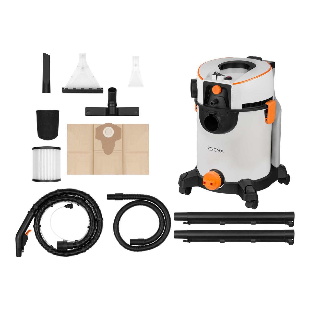 ZEEGMA ZONDER WASH aspiradora de lavado 1400W con función de soplado y extracción de agua, filtro HEPA, 4L, elimina ácaros y alérgenos, 13m de alcance, accesorios incluidos
