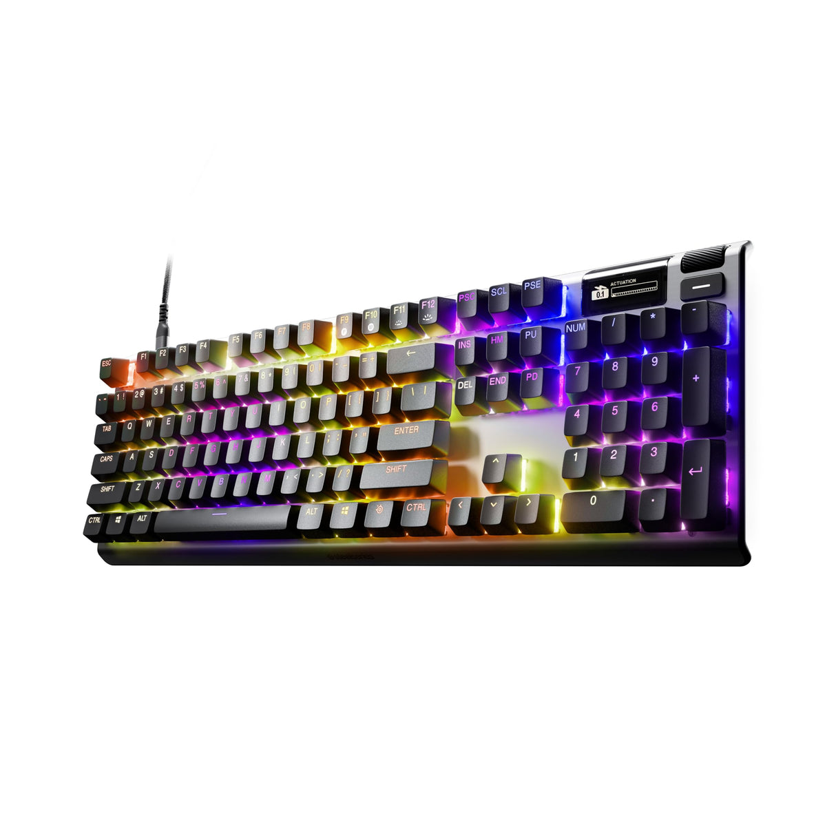 Steelseries Apex Pro Gen 3 Teclado Mecanico Gaming - HyperMagnetic Interruptores OmniPoint 3.0 - Accionamiento Ajustable - Rapid Trigger + Rapid Tap - Preajustes - Modo protección - USB-C - US QWERTY