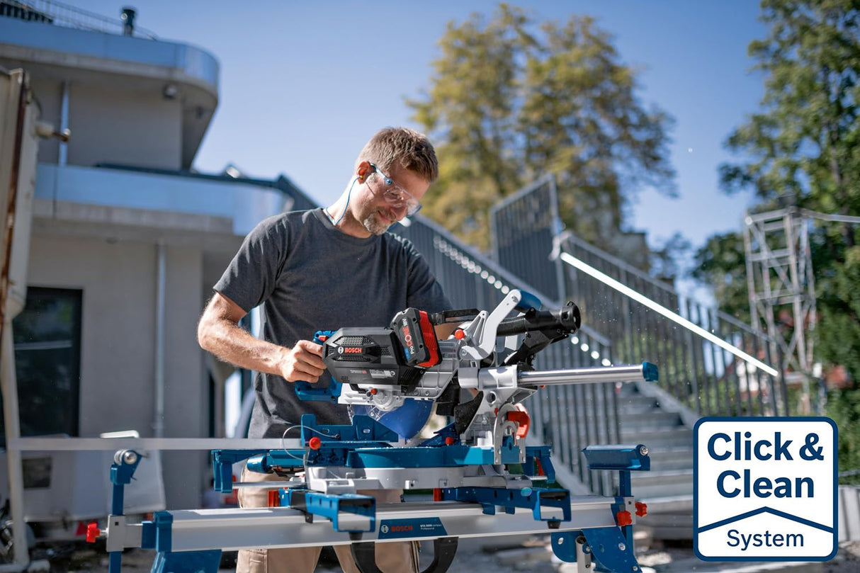 Bosch Professional BITURBO GCM 18V-216 D - Ingletadora telescópica a batería (Brushless, 18V, Ø 216 mm, Dual láser, cortes hasta 66 x 305 mm, sin batería)