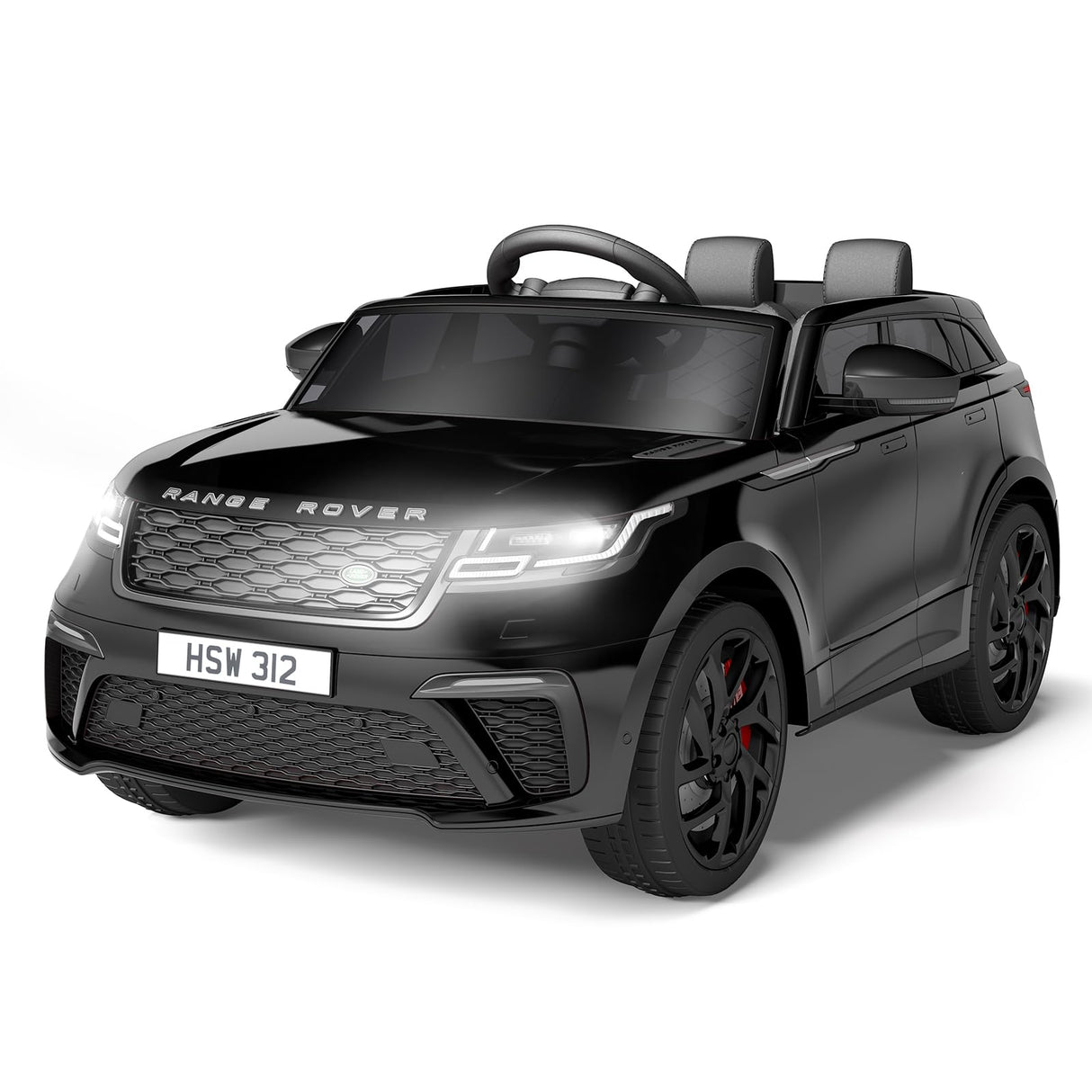 Coche eléctrico para niños, Land Rover con Licencia, 12 V, con Mando a Distancia, música, educación temprana, USB, TF, Mp3, Coche eléctrico para niños a Partir de 3 años (Negro)