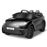 Coche eléctrico para niños, Land Rover con Licencia, 12 V, con Mando a Distancia, música, educación temprana, USB, TF, Mp3, Coche eléctrico para niños a Partir de 3 años (Negro)