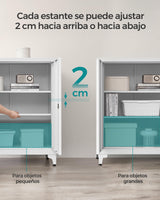 SONGMICS Archivador de Oficina, Armario Multifuncional, 2 Puertas, con Cerradura, Almacenamiento de Acero, para Sala de Estar, Gris Mate OMC013G01