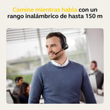 Jabra Engage 55 Auriculares Inalámbricos Estéreo con Adaptador Link 400 USB-A DECT, Micrófono con Cancelación de Ruido, Protección Auditiva - Certificado para MS Teams - Negro