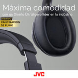 JVC Auriculares Inalámbricos Bluetooth, 50 Horas de Batería, Bluetooth 5.3, Auriculares Cancelación de Ruido con Micrófono Integrado, 3 Modos de Sonido, Conexión Multipunto (Negro) - HA-S95N