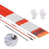 VEVOR Marcadores de Entrada, 500 PCS de Φ 8 x 1220 mm Reflectores de Alta Visibilidad con Brocas de Acero de 30 cm Bastones Reflectantes de Fibra de Vidrio para Nieve, Estacionamientos, Pasarelas