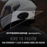 Interphone Sport HD Intercomunicador Casco Moto Individual, para hasta 4 usuarios a 1 km de Distancia, intercomunicador con Bluetooth para GPS y Llamadas, Accesorios Moto con 15 h de autonomía, IP67