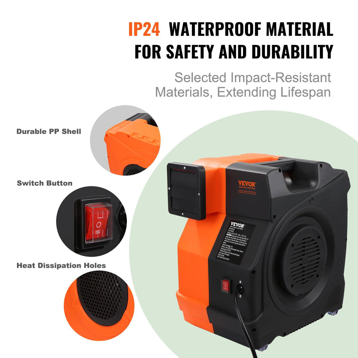 VEVOR Soplador Inflable 1100 W, 1,5 y 1,7 HP, Soplador de Aire Comercial para Inflables, Ventilador Eléctrico de Castillo Hinchable de 3100 RPM Casa de Rebote, Toboganes Acuáticos 387 x 275 x 423 mm