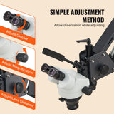 VEVOR Microscopio multidireccional con Soporte de Resorte, microscopio de joyería con Aumento de 7X-45X, Soporte para Incrustaciones de microjoyas con luz LED de Anillo USB integrada
