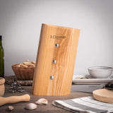 3 CLAVELES Juego Cocina, Madera,Acero Inoxidable, 5 Cuchillos Ash Toledo + 1 Tijera Star, 1637