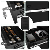 YITAHOME Armario Archivador con 3 Cajones, Cajonera de Oficina Móvil con Ruedas, Metalico Mueble Oficina Archivador con Cerradura y Llave para Carta/A4, Negro, 51 x 40 x 64cm