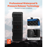 VEVOR Estuche Rígido Impermeable de 1120 x 405 x 342 mm de Gran Capacidad con 3 Asas, Estuche Protector IP67 con 6 Clips, 6 Orificios para Candado y Espuma Insertada para Equipos Grandes, Negro