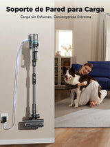 Proscenic P16 Aspiradora sin Cable 55Kpa/550W/65Mins, Aspiradora Escoba Vertical con Tubo Plegable, Cepillo Anti-Enredo y Pantalla Táctile LED para Suelo/Alfombra/Pelos de Mascotas